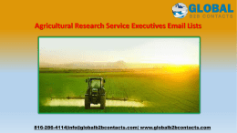 Agricultural Research Service Executives Email Lists