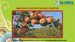 Agriculture Fruit Farm Business Email List