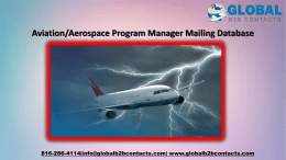 AviationAerospace Program Manager Mailing Database