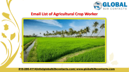Email List of Agricultural Crop Worker