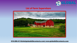 List of Farm Supervisors