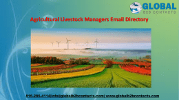 Agricultural Livestock Managers Email Directory