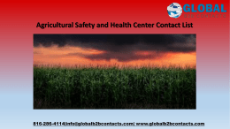 Agricultural Safety and Health Center Contact List