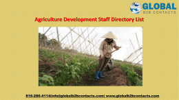 Agriculture Development Staff Directory List