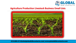 Agriculture Production Livestock Business Email Lists