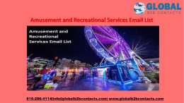 Amusement and Recreational Services Email List