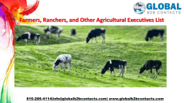 Farmers, Ranchers, and Other Agricultural Executives List