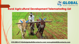 Rural Agricultural Development Telemarketing List