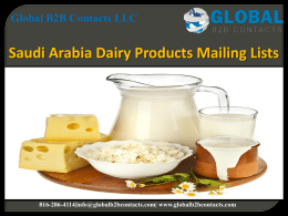 Saudi Arabia Dairy Products Mailing Lists