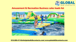 Amusement & Recreation Business sales leads list