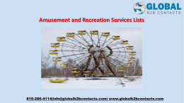 Amusement and Recreation Services Lists