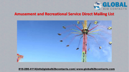 Amusement and Recreational Service Direct Mailing List