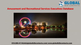 Amusement and Recreational Services Executives Database