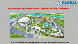 Amusement and Recreational Services Mailing Addresses
