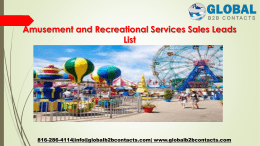 Amusement and Recreational Services Sales Leads List