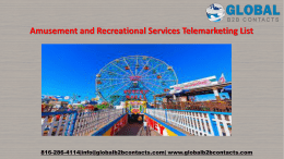 Amusement and Recreational Services Telemarketing List