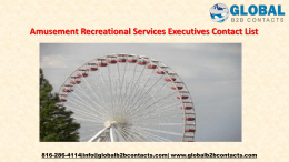 Amusement Recreational Services Executives Contact List