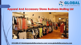 Apparel And Accessory Stores Business Mailing List