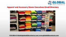 Apparel and Accessory Stores Executives Email Directory