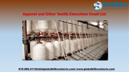 Apparel and Other Textile Executives Email List