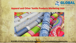 Apparel and Other Textile Products Marketing Lists