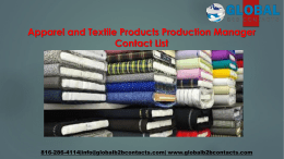Apparel and Textile Products Production Manager Contact List