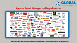 Apparel Brand Manager mailing addresses