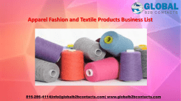 Apparel Fashion and Textile Products Business List