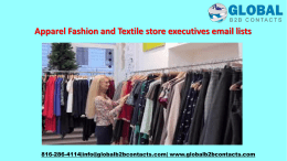 Apparel Fashion and Textile store executives email lists