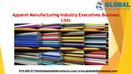 Apparel Manufacturing Industry Executives Business Lists