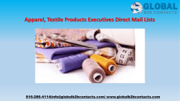 Apparel, Textile Products Executives Direct Mail Lists