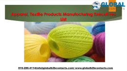 Apparel, Textile Products Manufacturing Executives List