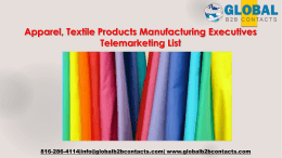 Apparel, Textile Products Manufacturing Executives Telemarketing List
