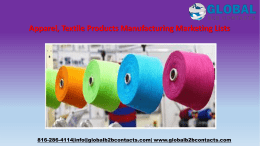 Apparel, Textile Products Manufacturing Marketing Lists