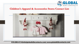 Children's Apparel & Accessories Stores Contact List