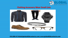 Clothing Accessory Wear Email Lists