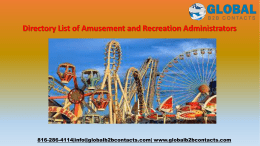 Directory List of Amusement and Recreation Administrators