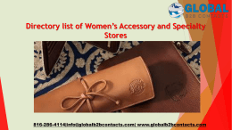 Directory list of Women’s Accessory and Specialty Stores