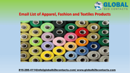 Email List of Apparel, Fashion and Textiles Products