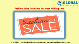 Fashion Sales Associate Business Mailing Lists