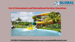 List of Amusement and Recreational Services Executives