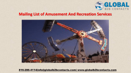 Mailing List of Amusement And Recreation Services