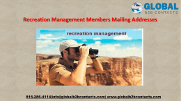 Recreation Management Members Mailing Addresses