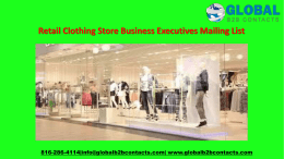 Retail Clothing Store Business Executives Mailing List