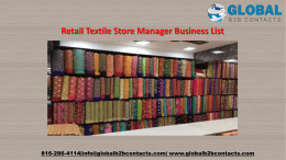 Retail Textile Store Manager Business List