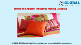 Textile and Apparel Industries Mailing Database