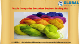 Textile Companies Executives Business Mailing List