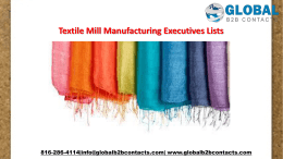 Textile Mill Manufacturing Executives Lists