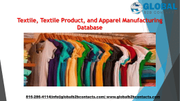 Textile, Textile Product, and Apparel Manufacturing Database