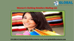 Women’s Clothing Retailers Mailing List